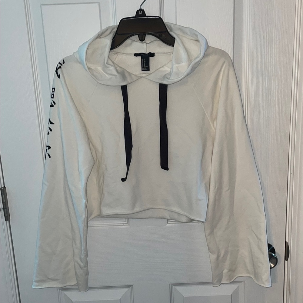 Forever 21 Cream Hoodie with Black Details
